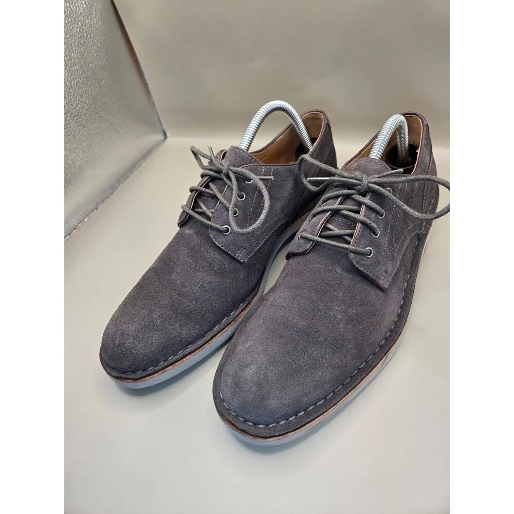 John Varvatos Star USA Oxfords Mens 7.5 Grey Suede Casual Wingtip Dress Sneakers